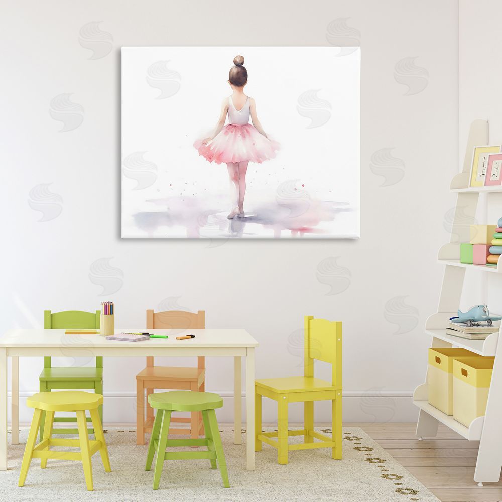Creative Studio Ballerina Facing Away Stretched Canvas Wall Art in Room
