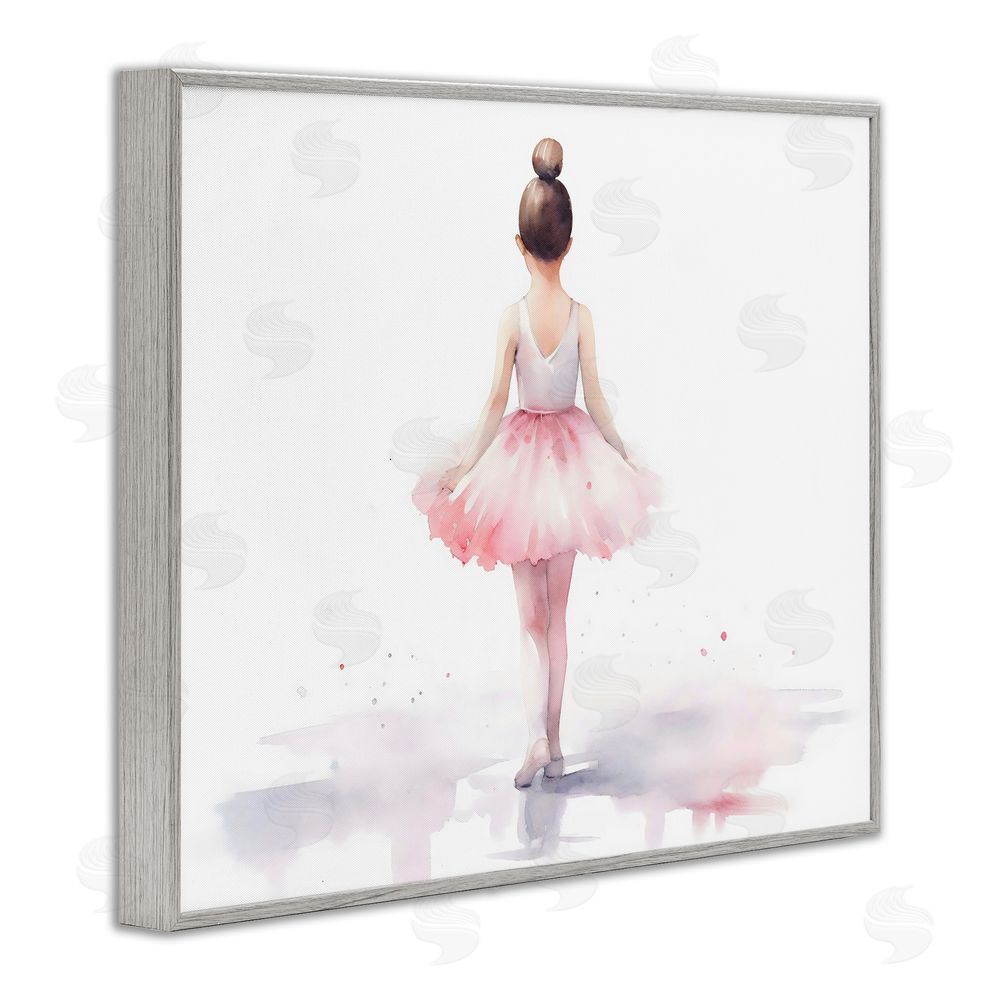 Creative Studio Ballerina Facing Away Gray Framed Giclee Wall Art Print