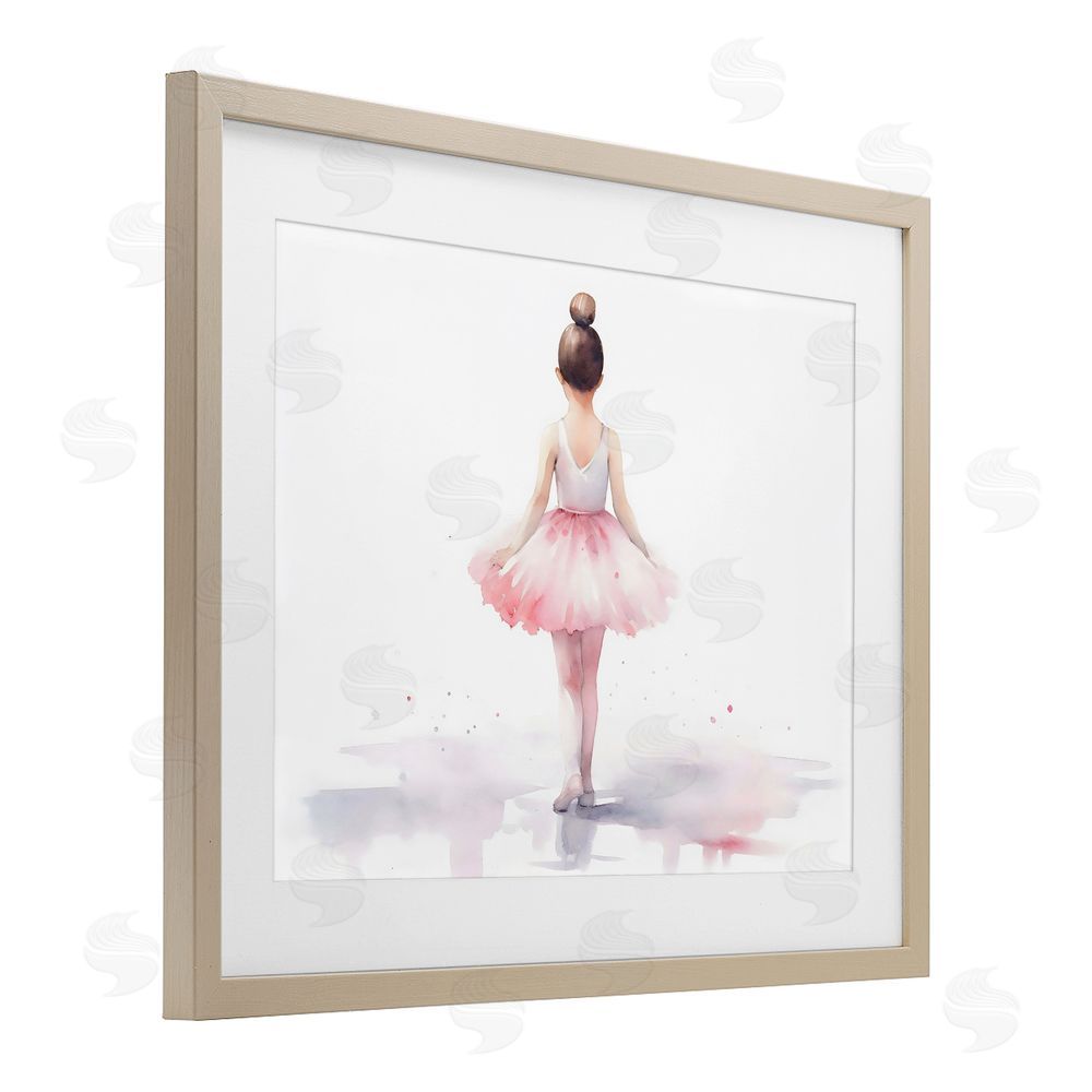 Creative Studio Ballerina Facing Away Birch Framed Print Under Glass Wall Art
