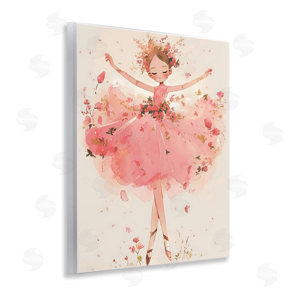 Creative Studio Pink Floral Dress Ballerina Wall Plaque Art Print
