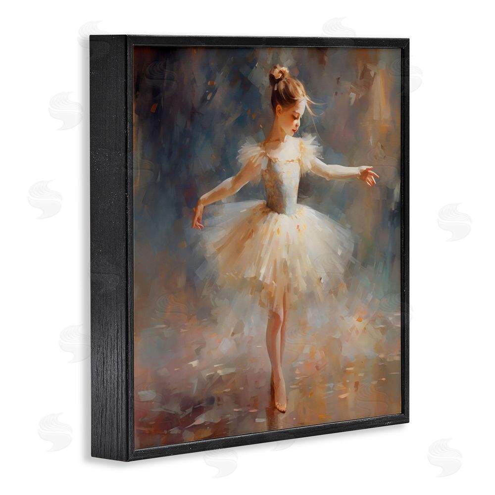 Creative Studio Ballerina In White Tutu Black Framed Giclee Wall Art Print