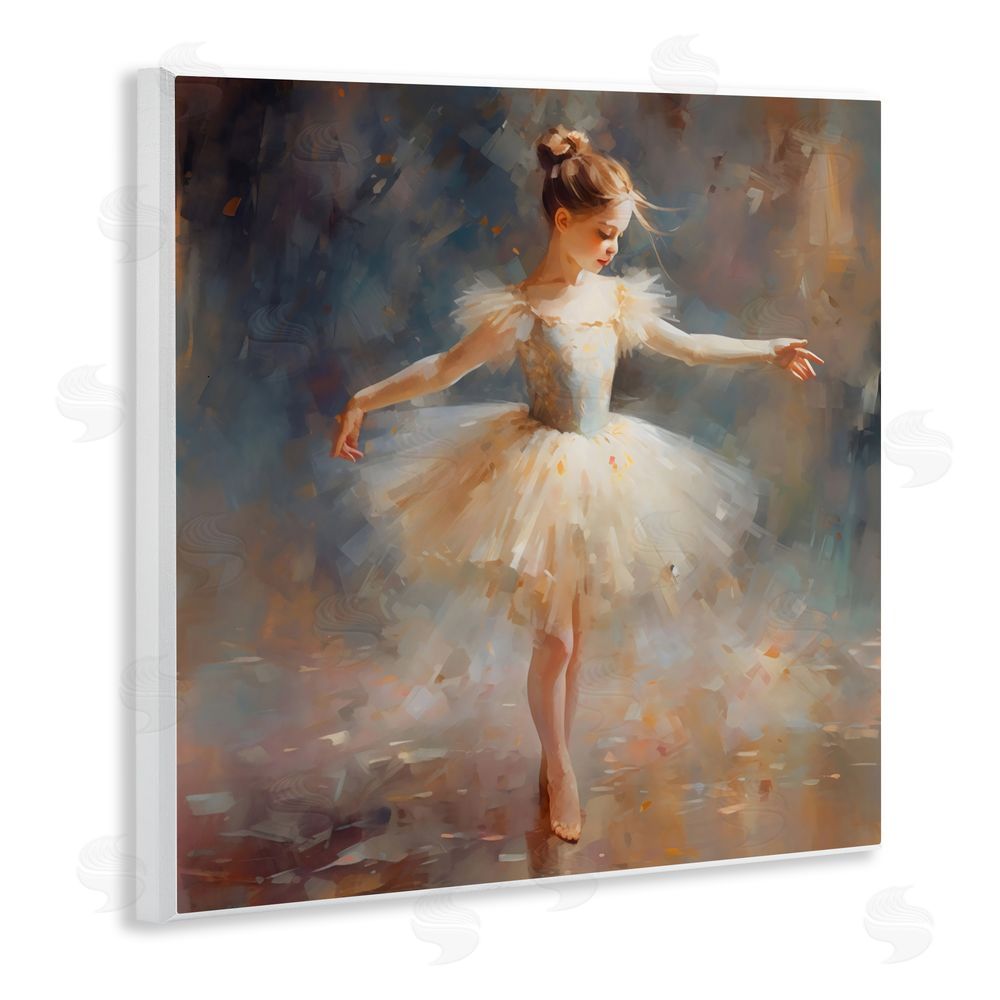 Creative Studio Ballerina In White Tutu Wall Plaque Art Print