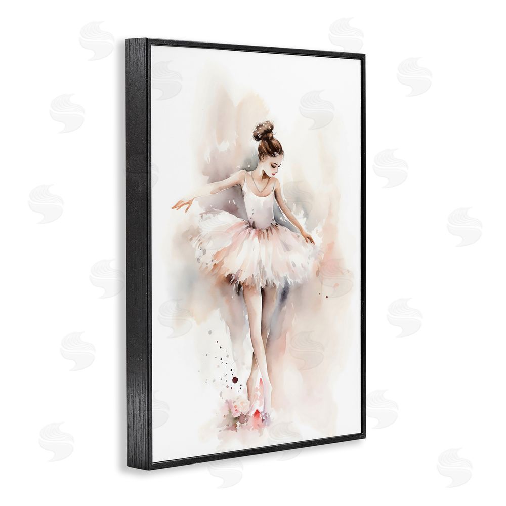 Creative Studio Watercolor Dancer Pose Black Framed Giclee Wall Art Print