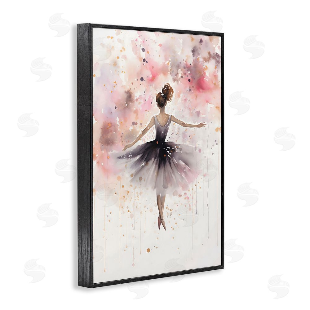 Creative Studio Watercolor Ballerina Atmosphere Black Framed Giclee Wall Art Print