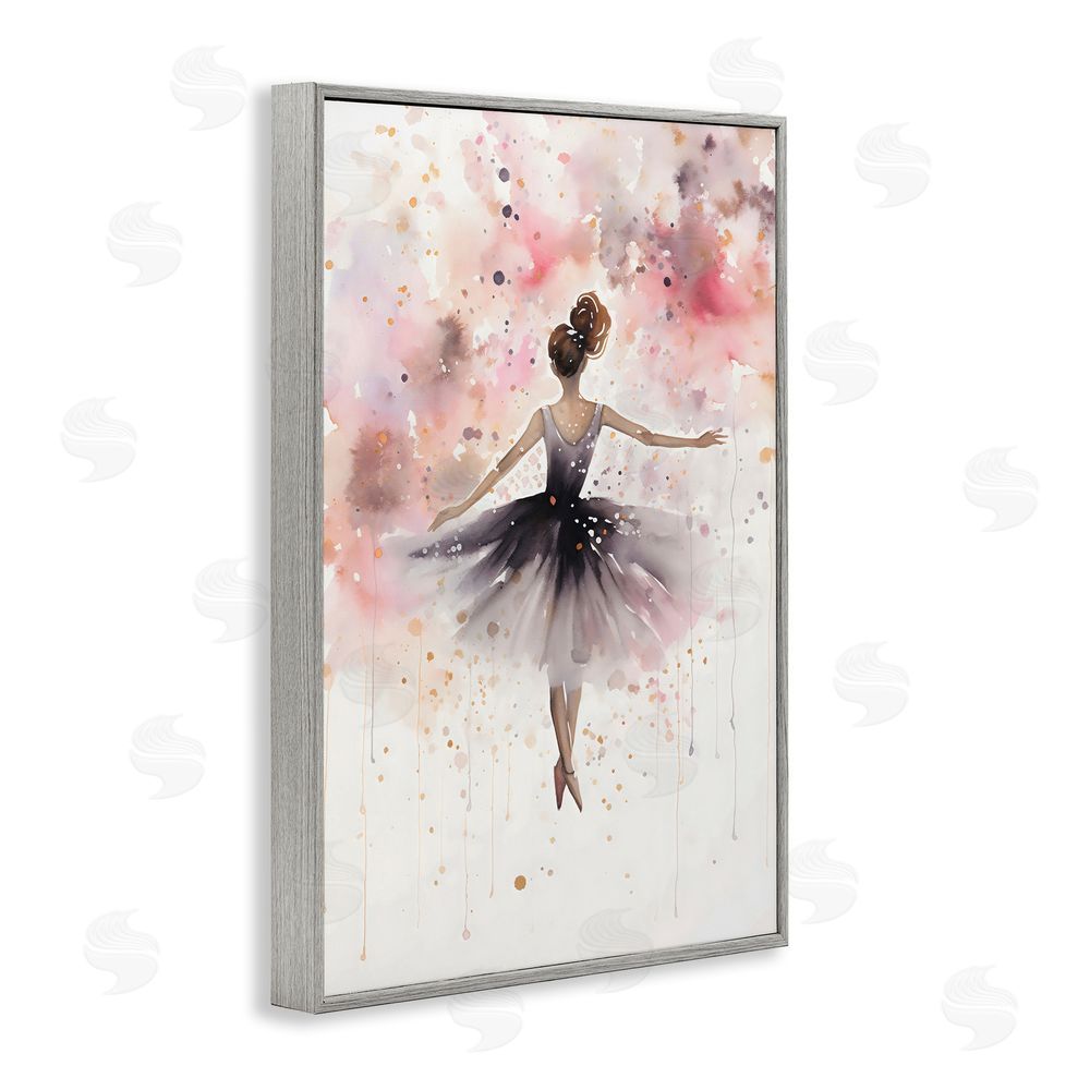 Creative Studio Watercolor Ballerina Atmosphere Gray Framed Giclee Wall Art Print