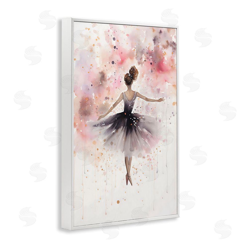 Creative Studio Watercolor Ballerina Atmosphere White Framed Giclee Wall Art Print