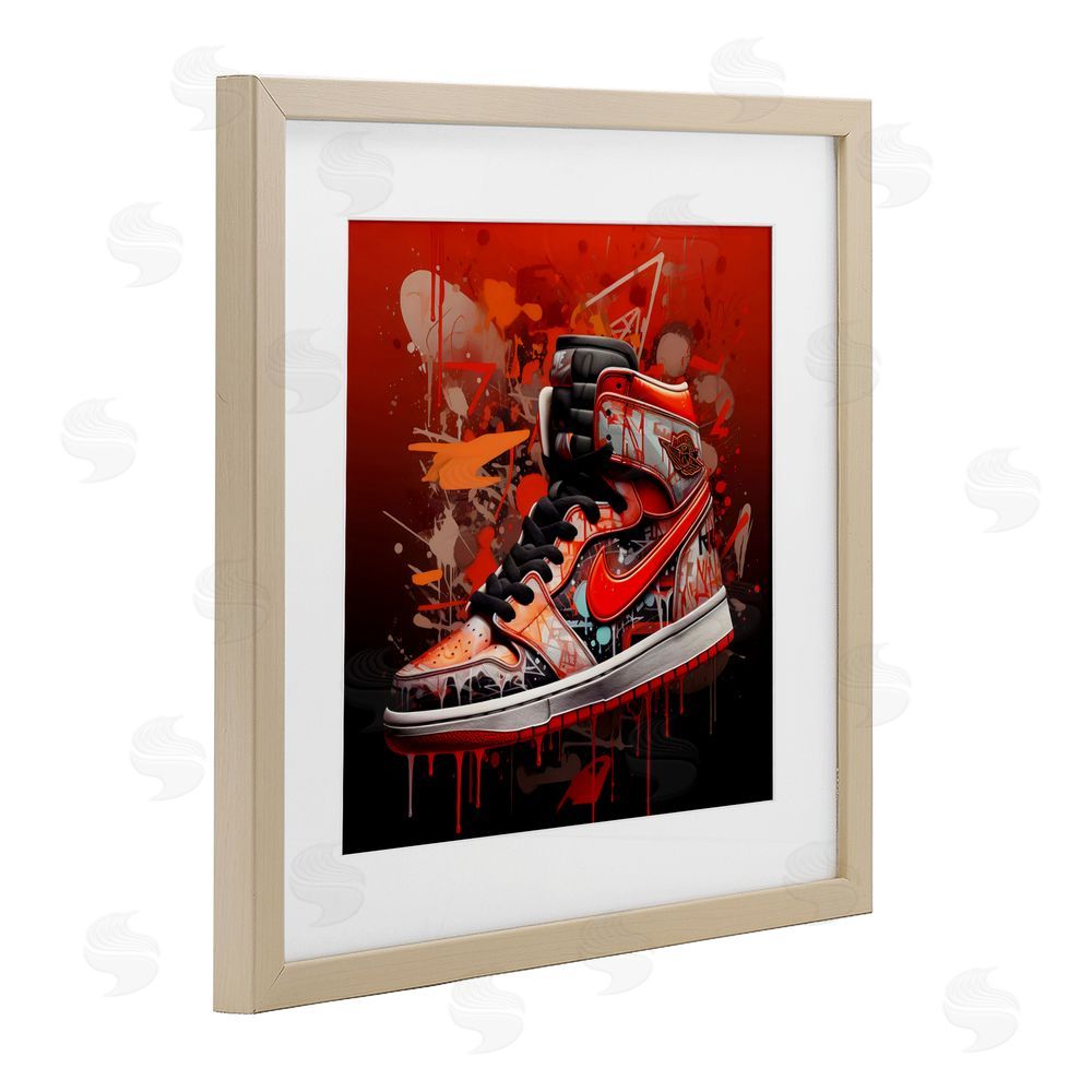Creative Studio Shades Of Red Sneaker Brown Framed Print Under Glass Wall Art