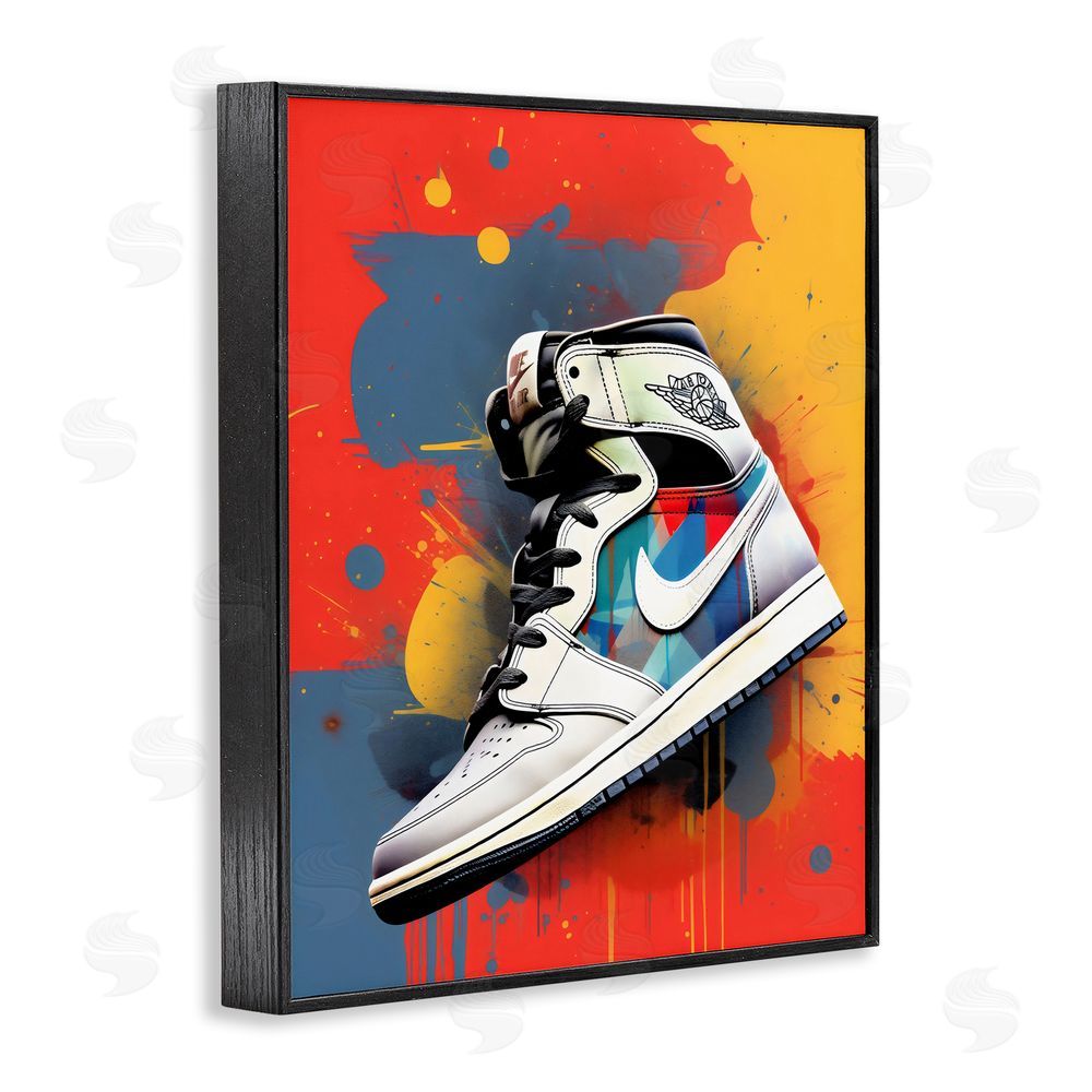 Creative Studio Shoe With Colorblock Background Black Framed Giclee Wall Art Print