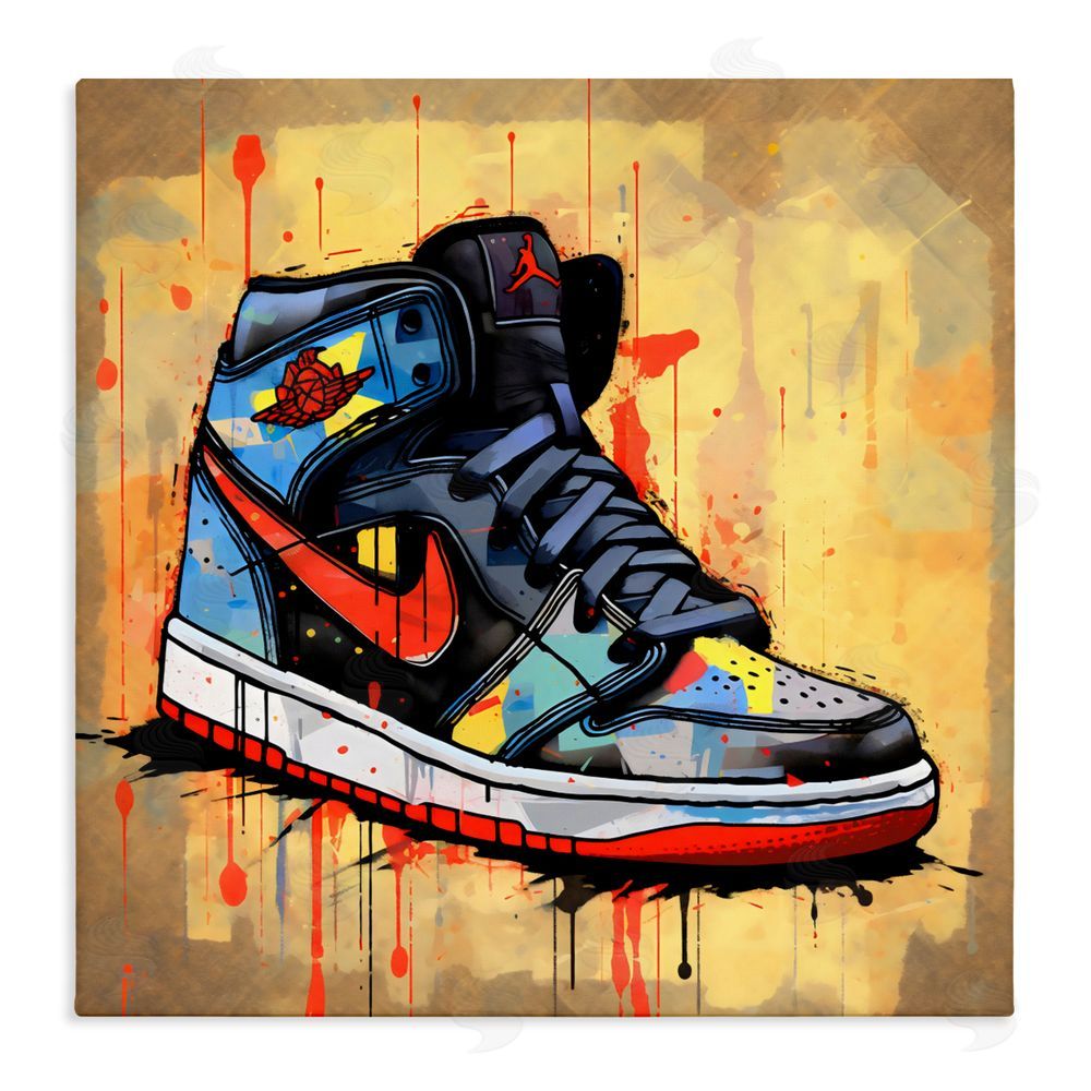 Creative Studio Sporty Sneaker Drips Stretched Canvas Wall Art Print