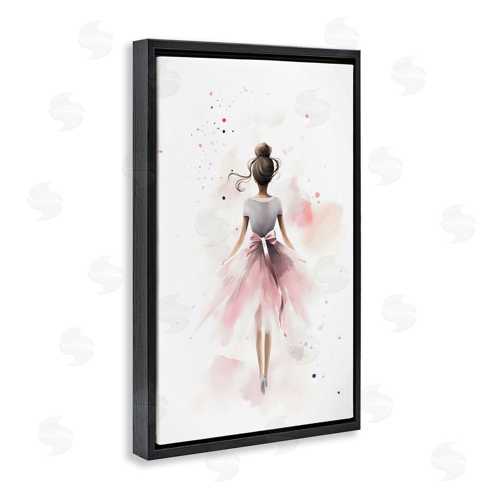 Creative Studio Speckled Ballerina View Black Floating Frame Canvas Wall Art Print