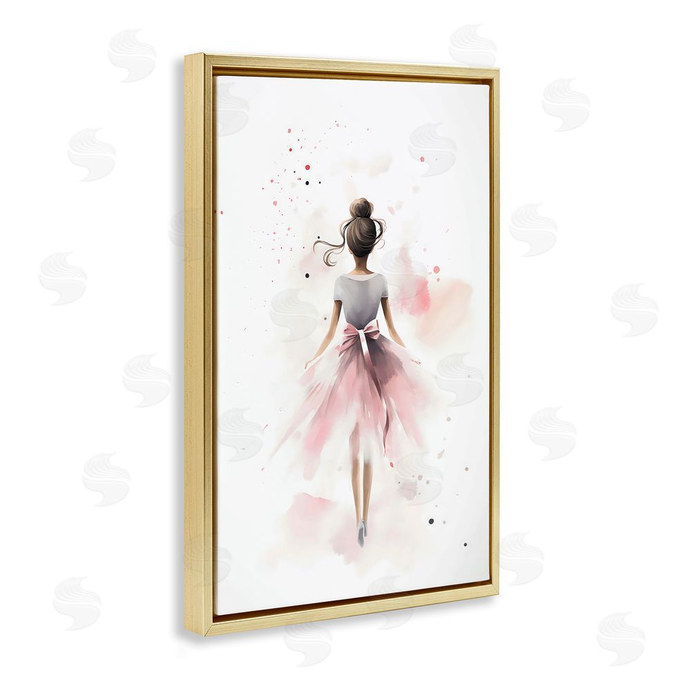 Creative Studio Speckled Ballerina View Gold Floating Frame Canvas Wall Art Print