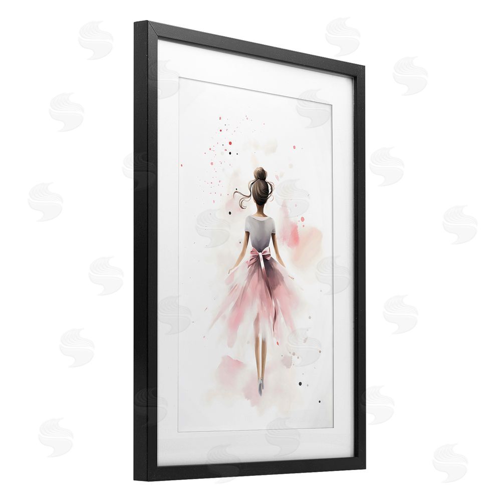 Creative Studio Speckled Ballerina View Black Framed Print Under Glass Wall Art
