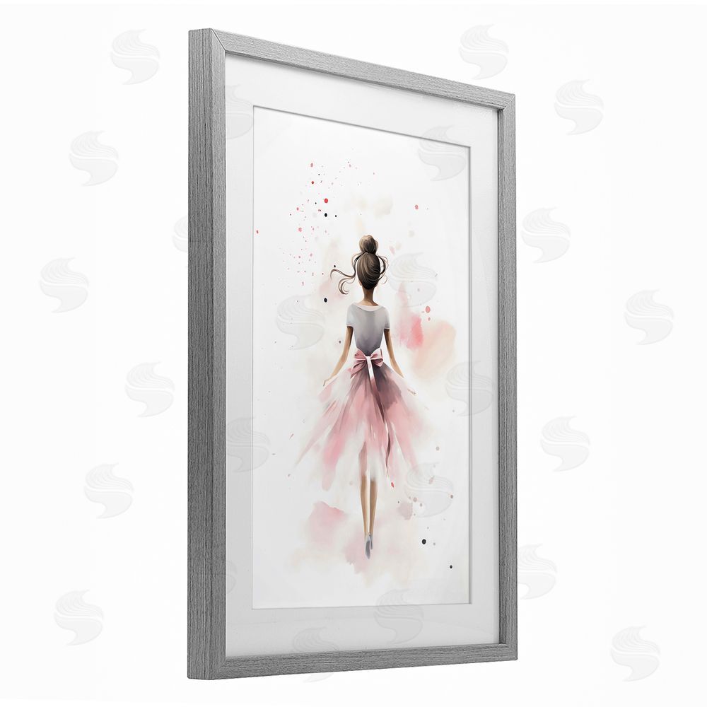 Creative Studio Speckled Ballerina View Gray Framed Print Under Glass Wall Art