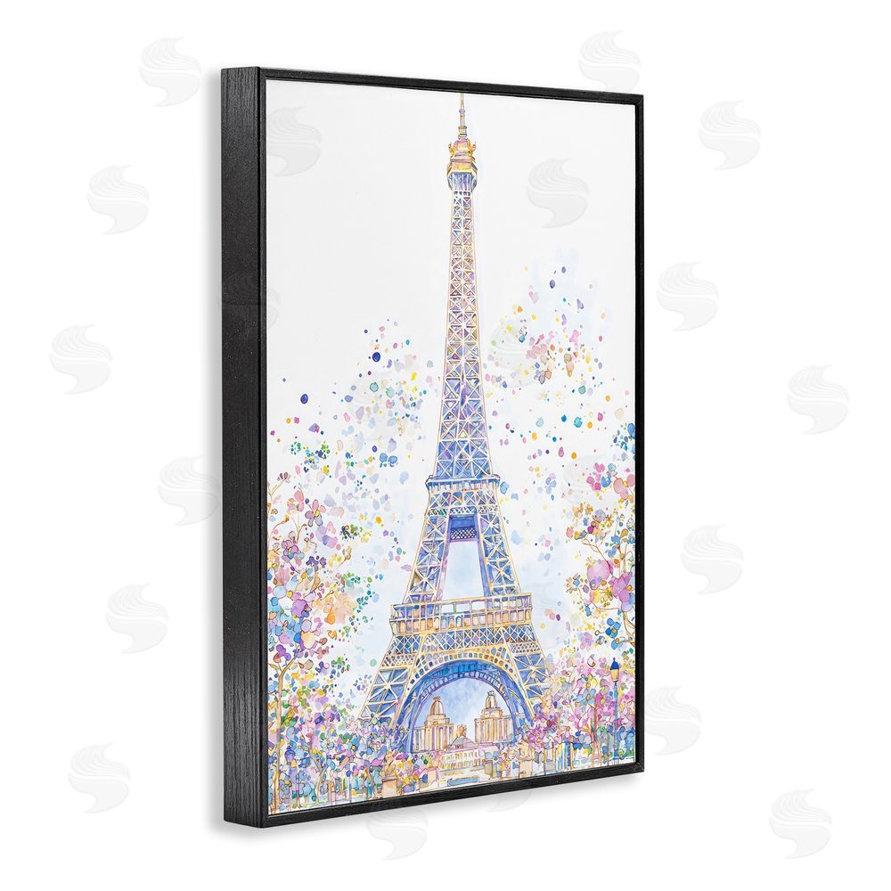 Creative Studio Colorful Eiffel Tower Black Framed Giclee Wall Art Print