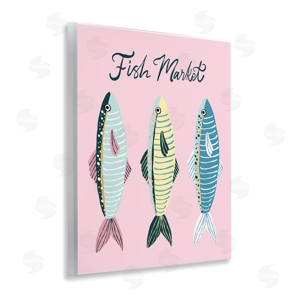 Hey Bre! Creative Studio Quirky Coastal Fish Market Wall Plaque Art Print
