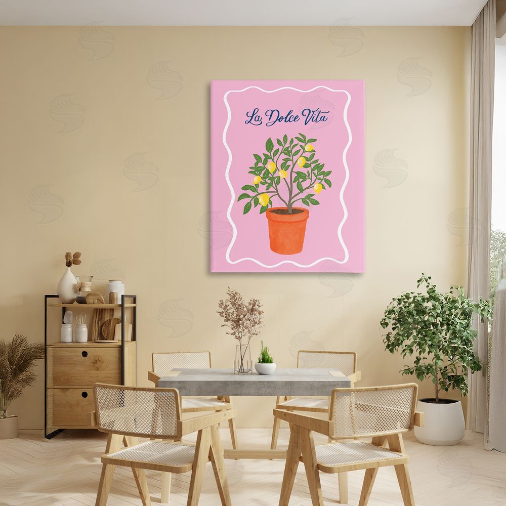 Be Ni La Dolce Vita Lemon Tree Stretched Canvas Wall Art in Room