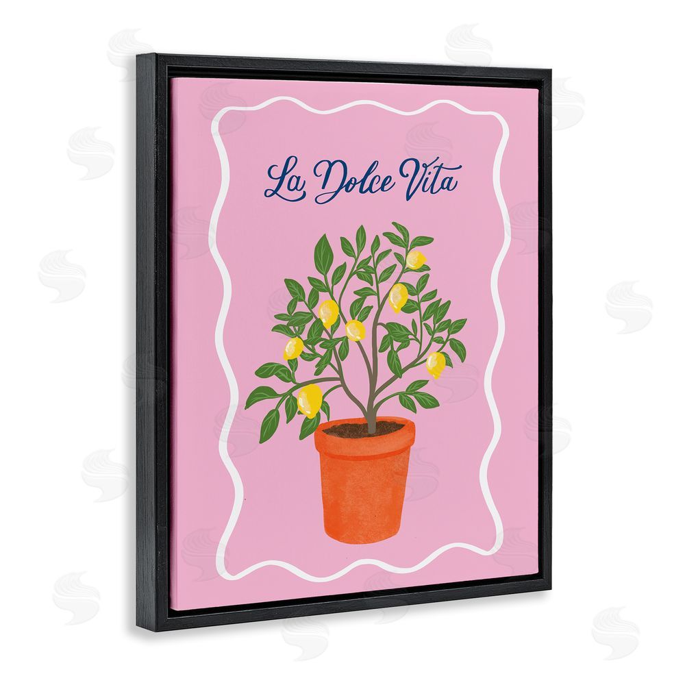 Be Ni La Dolce Vita Lemon Tree Black Floating Frame Canvas Wall Art