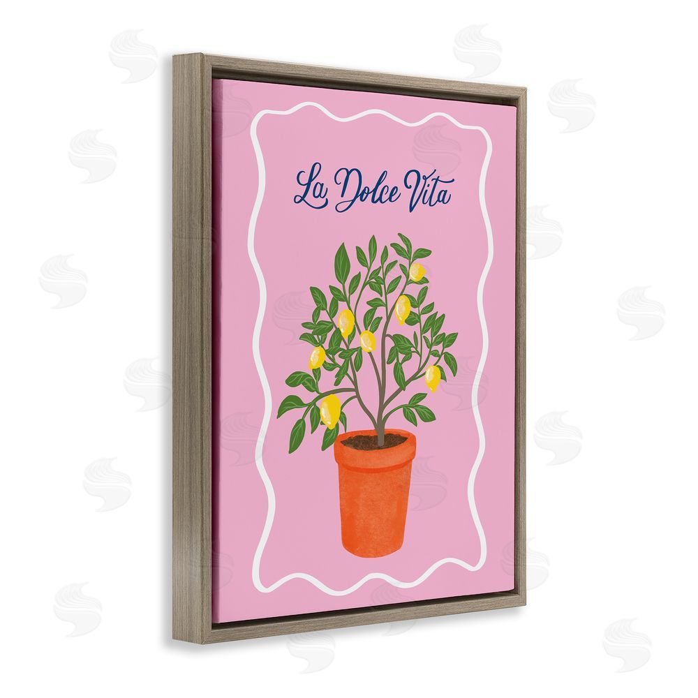 Be Ni La Dolce Vita Lemon Tree Brown Floating Frame Canvas Wall Art
