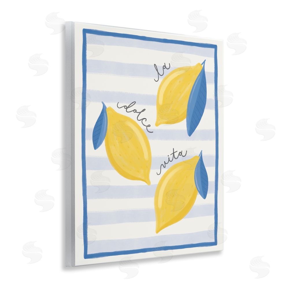 Jalynn Heerdt Dolce Vita Lemons & Stripes Wooden Wall Plaque Art Print