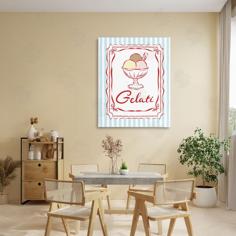 Miriam Wood Italian Summer Gelati Stretched Canvas Wall Art in Room