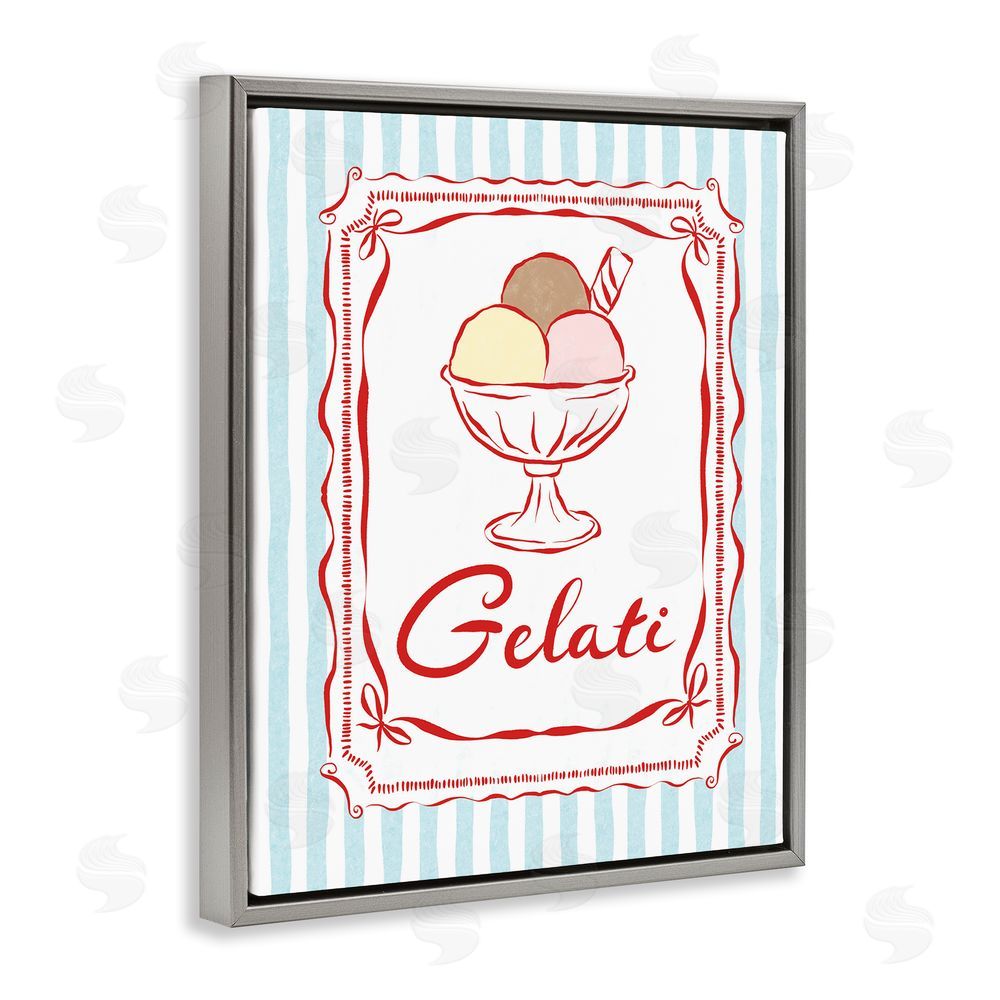 Miriam Wood Italian Summer Gelati Gray Floating Frame Canvas Wall Art