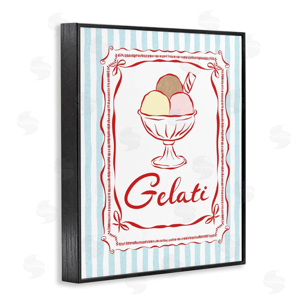 Miriam Wood Italian Summer Gelati Blacked Framed Giclee Wall Art Print