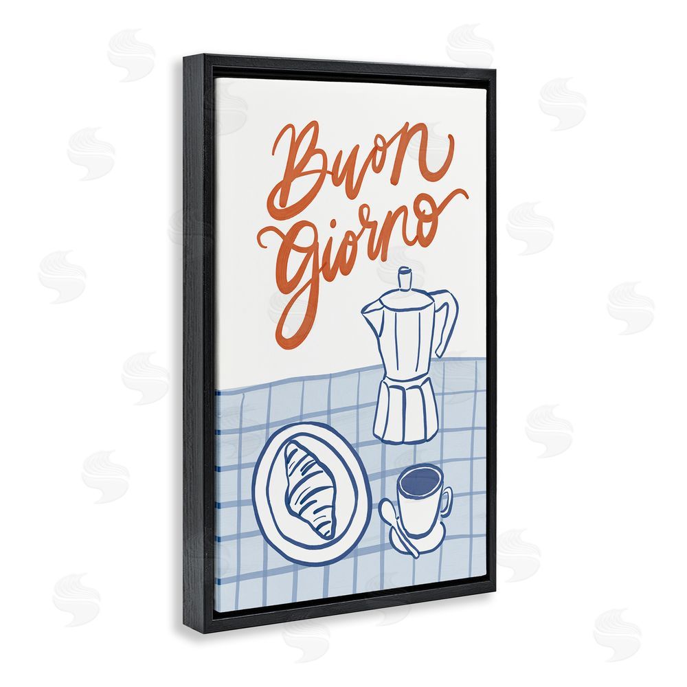 Amanda Houston Buon Giorno Breakfast Espresso Black Floating Frame Canvas Wall Art Print