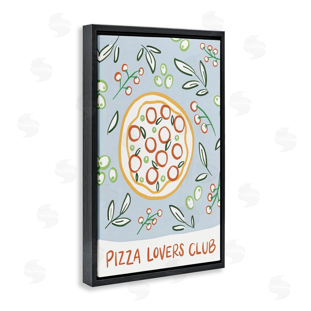 Amanda Houston Pizza Lovers Club Black Floating Frame Canvas Wall Art Print