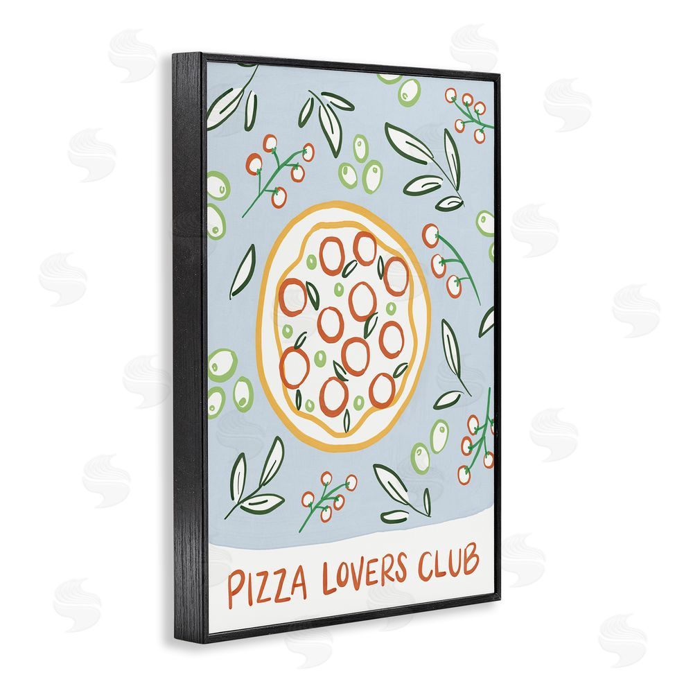 Amanda Houston Pizza Lovers Club Black Framed Giclee Wall Art Print