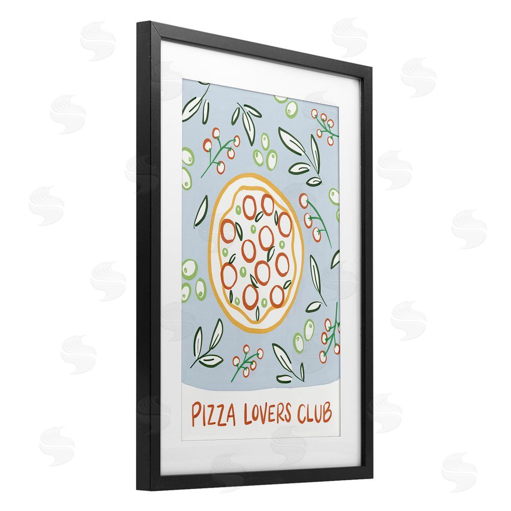 Amanda Houston Pizza Lovers Club Black Framed Print Under Glass Wall Art