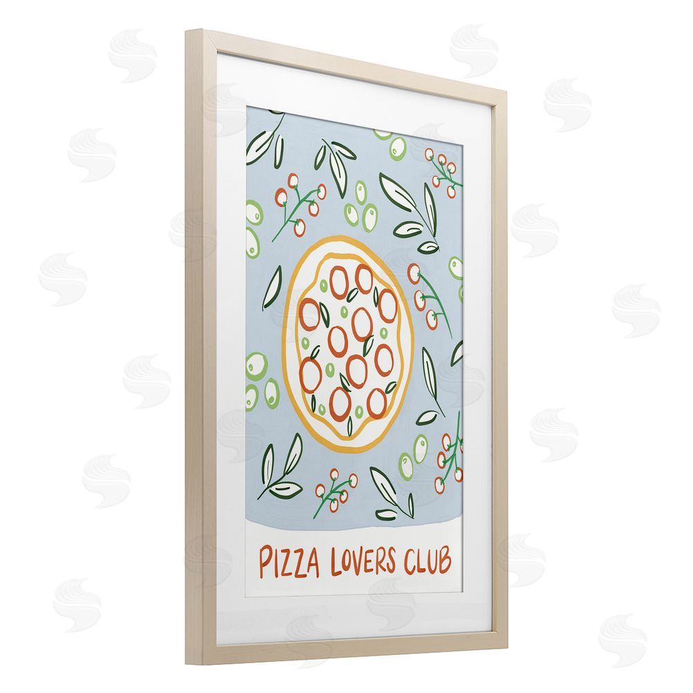 Amanda Houston Pizza Lovers Club Brown Framed Print Under Glass Wall Art