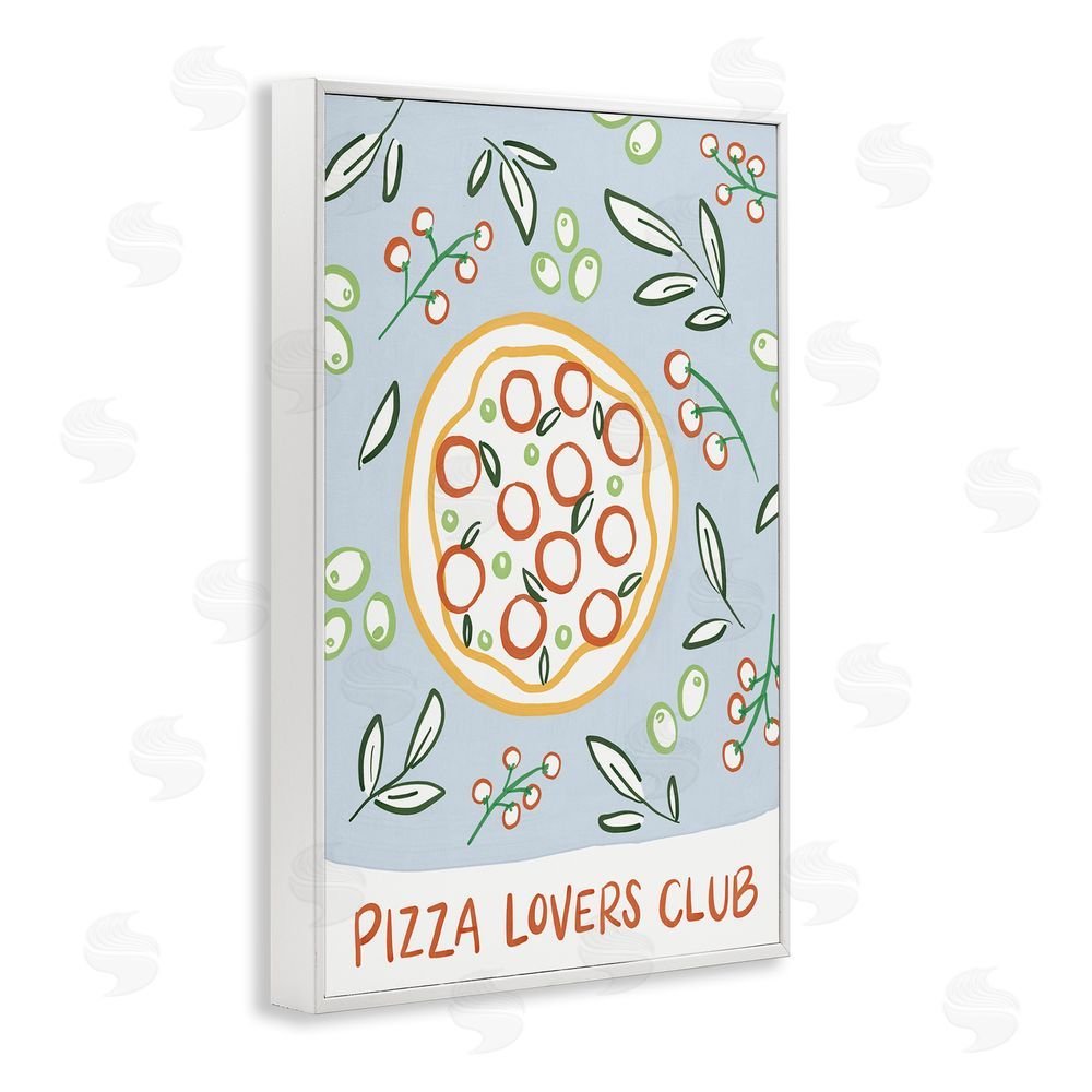 Amanda Houston Pizza Lovers Club White Framed Giclee Wall Art Print