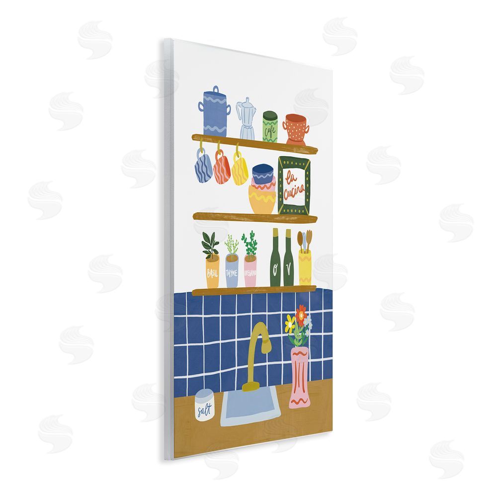 Amanda Houston Italian Kitchen Spice Rack Wooden Wall Plaque Art Print