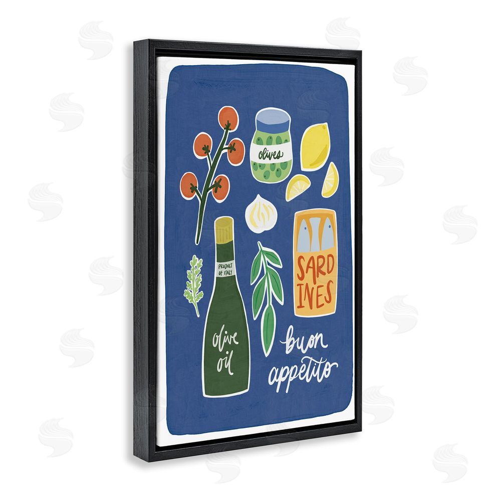 Amanda Houston Italian Kitchen Necessities Black Floating Frame Canvas Wall Art