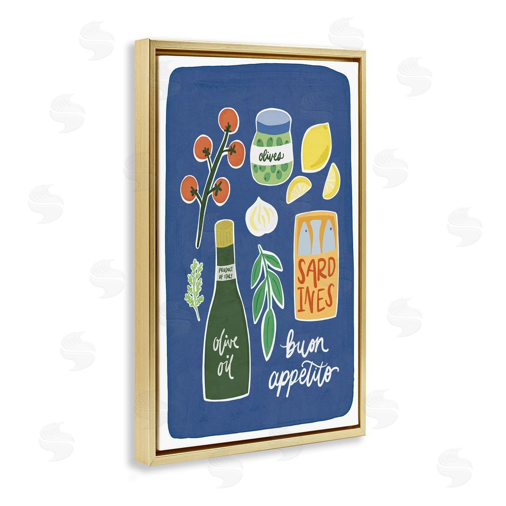 Amanda Houston Italian Kitchen Necessities Gold Floating Frame Canvas Wall Art