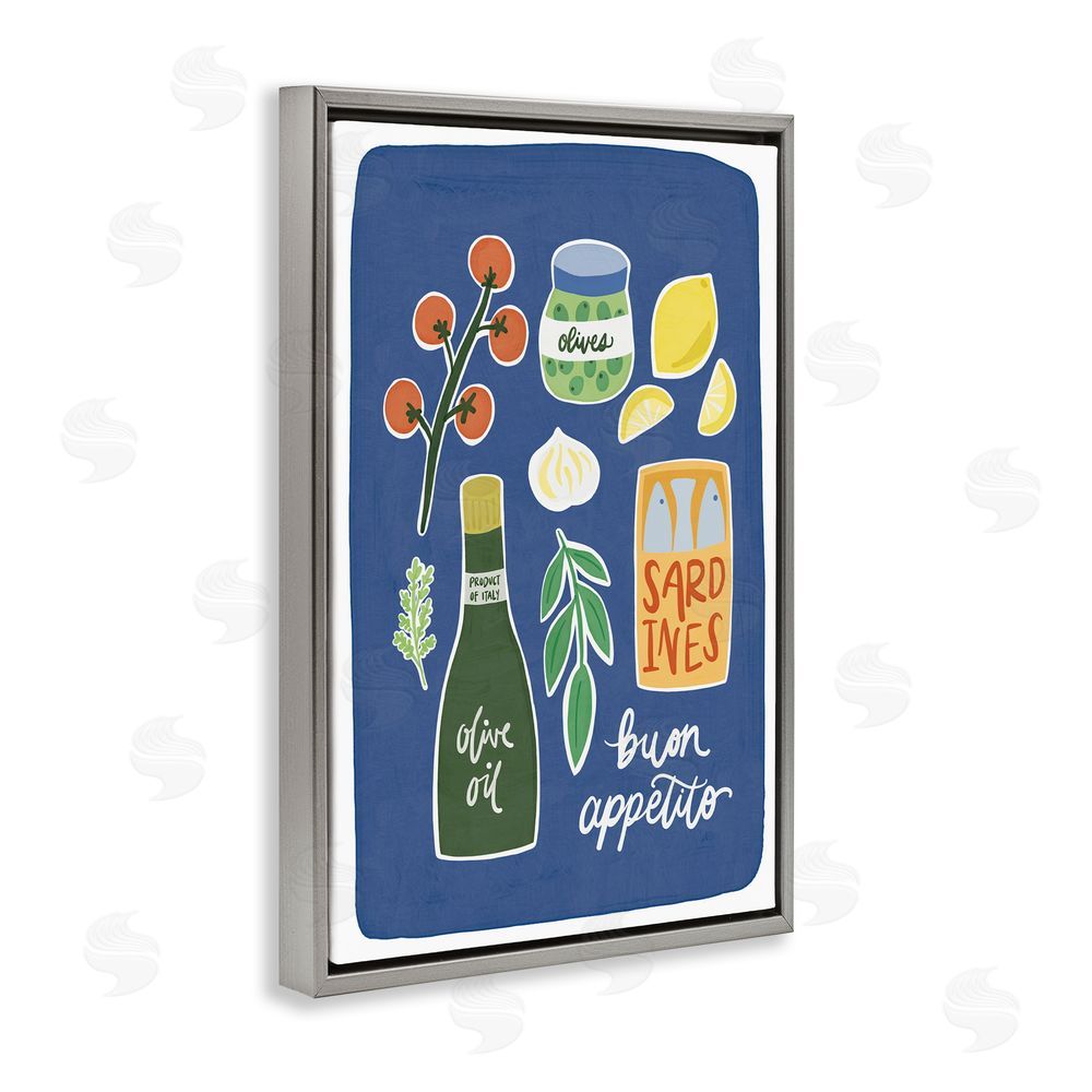 Amanda Houston Italian Kitchen Necessities Gray Floating Frame Canvas Wall Art