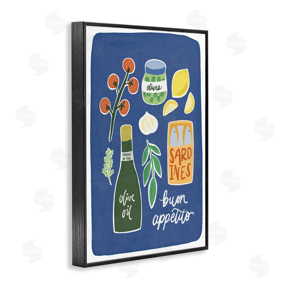 Amanda Houston Italian Kitchen Necessities Blacked Framed Giclee Wall Art Print