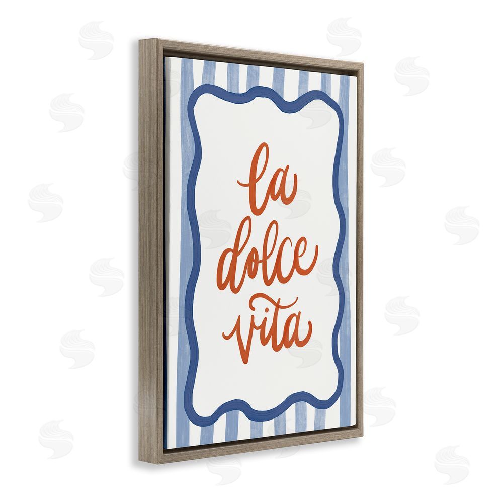 Amanda Houston Italian Kitchen Typography Brown Floating Frame Canvas Wall Art