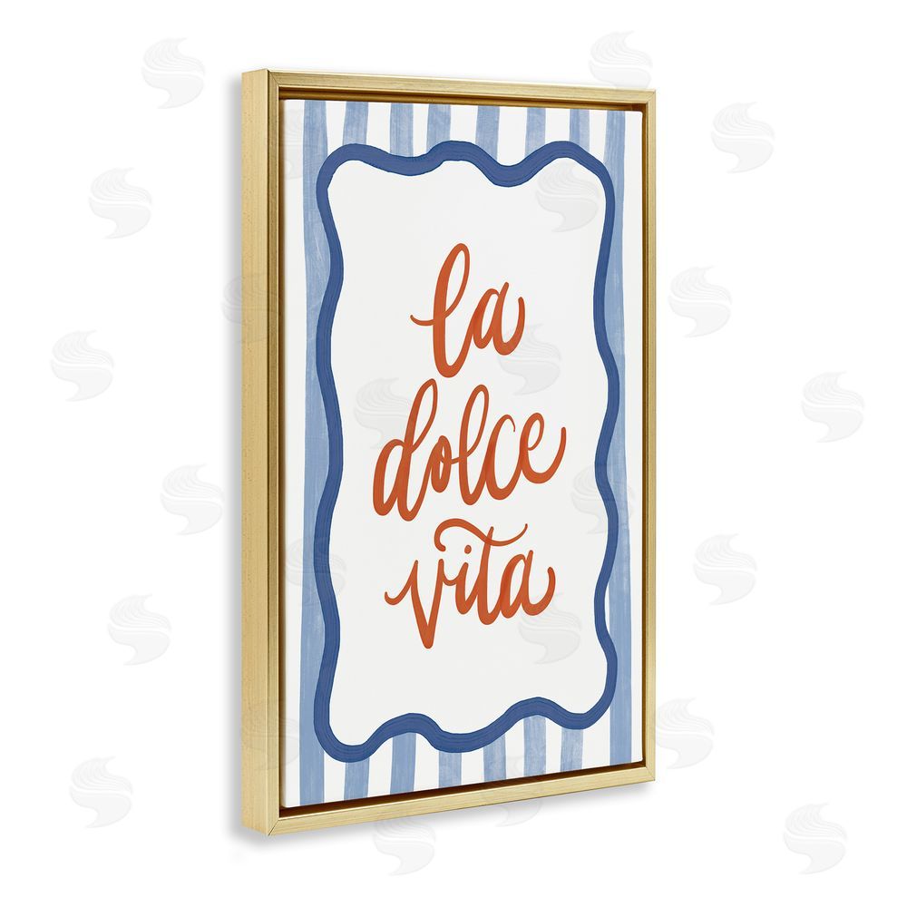 Amanda Houston Italian Kitchen Typography Gold Floating Frame Canvas Wall Art