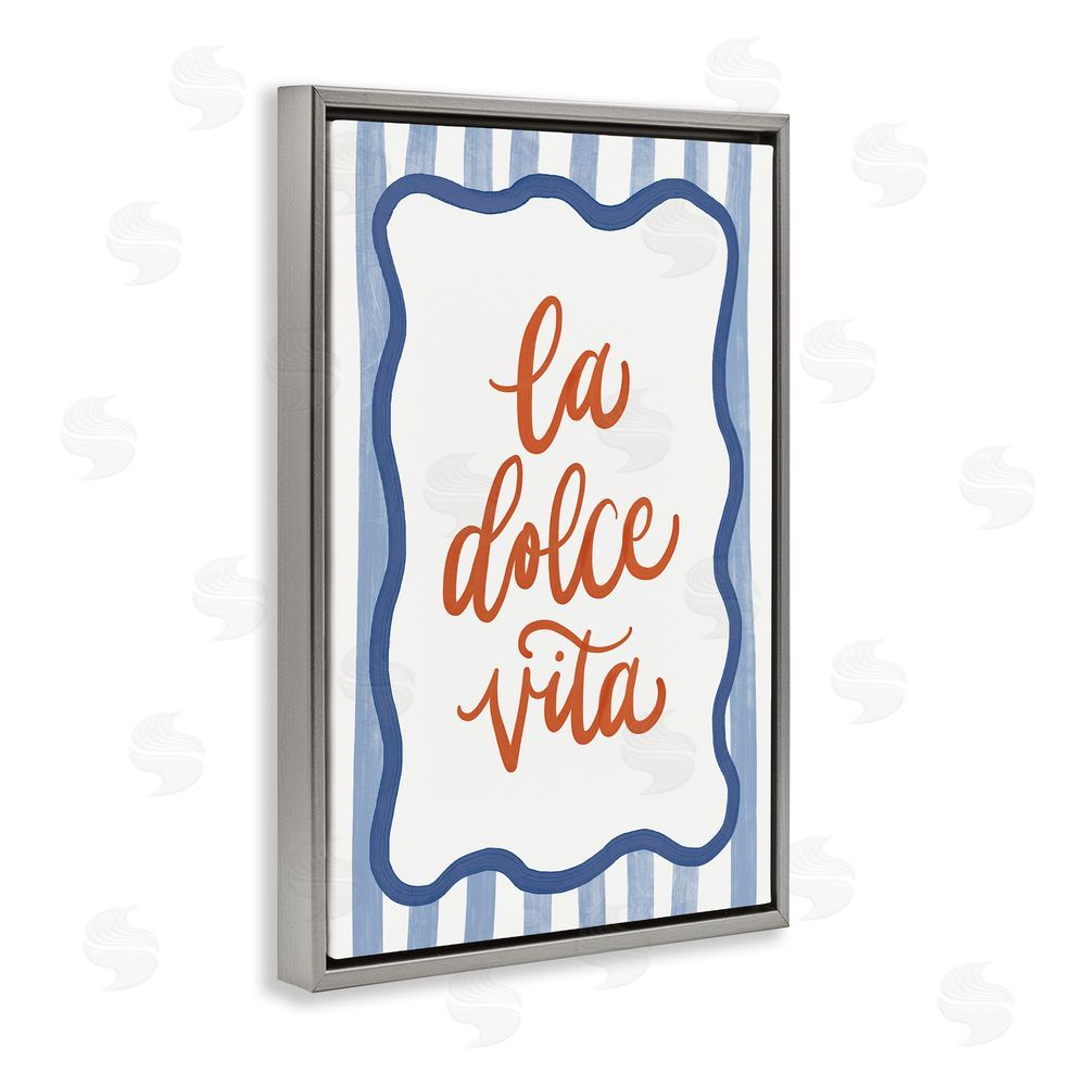 Amanda Houston Italian Kitchen Typography Gray Floating Frame Canvas Wall Art