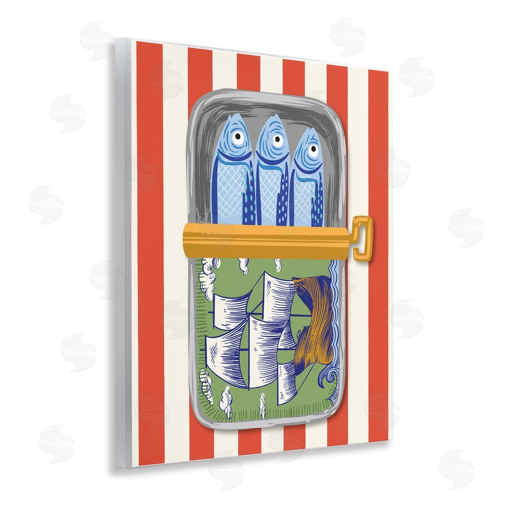 Arrolynn Weiderhold Sardines with Antique Ship Wall Plaque Art Print