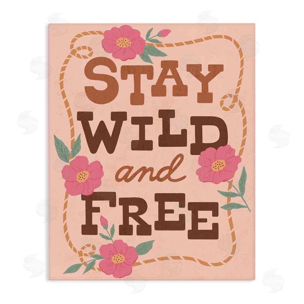 Nina Seven Wild & Free Boho Girl Stretched Canvas Wall Art Print