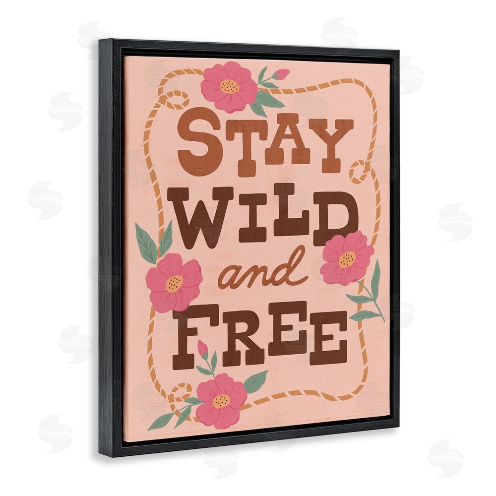 Nina Seven Wild & Free Boho Girl Black Floating Frame Canvas Wall Art Print