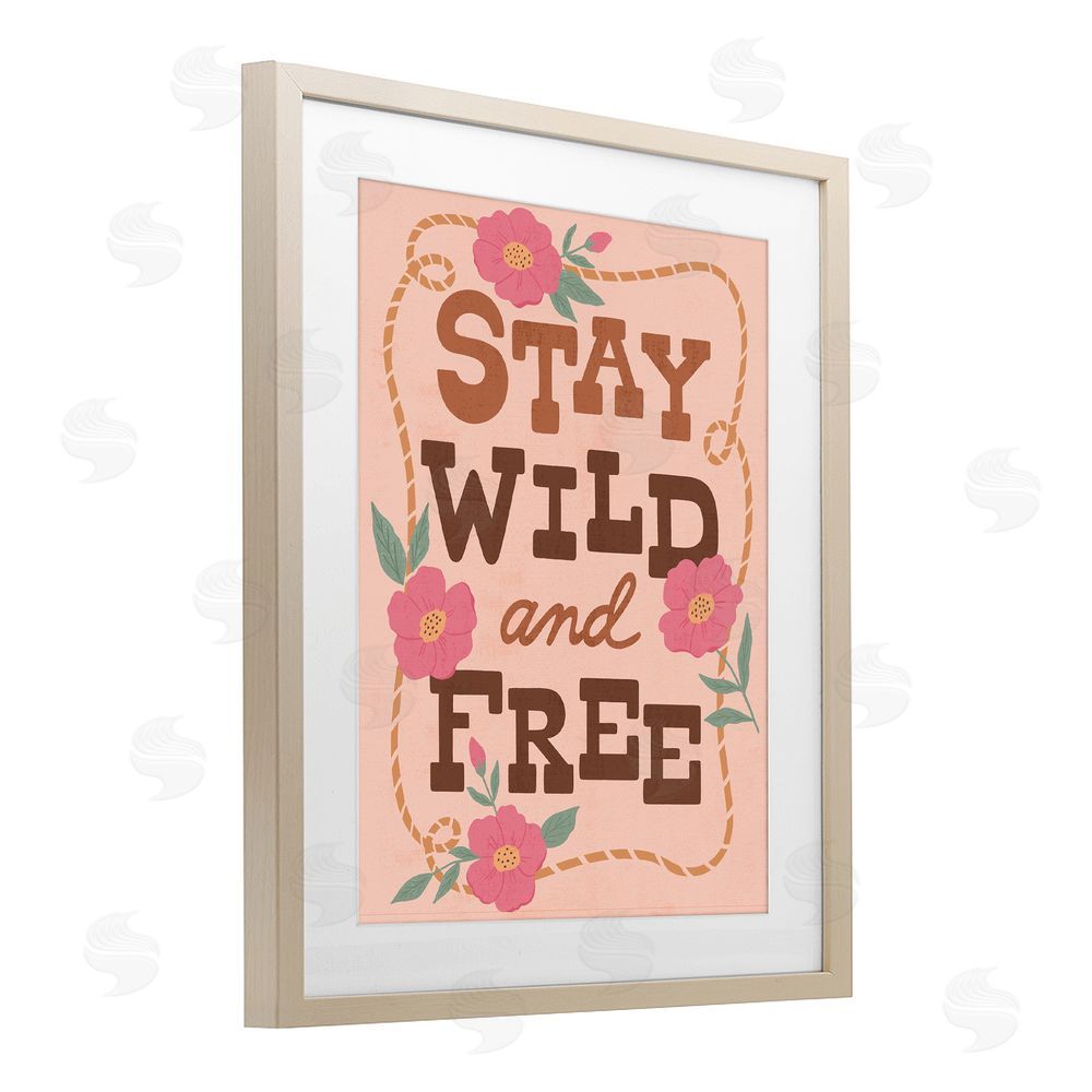 Nina Seven Wild & Free Boho Girl Brown Framed Print Under Glass Wall Art