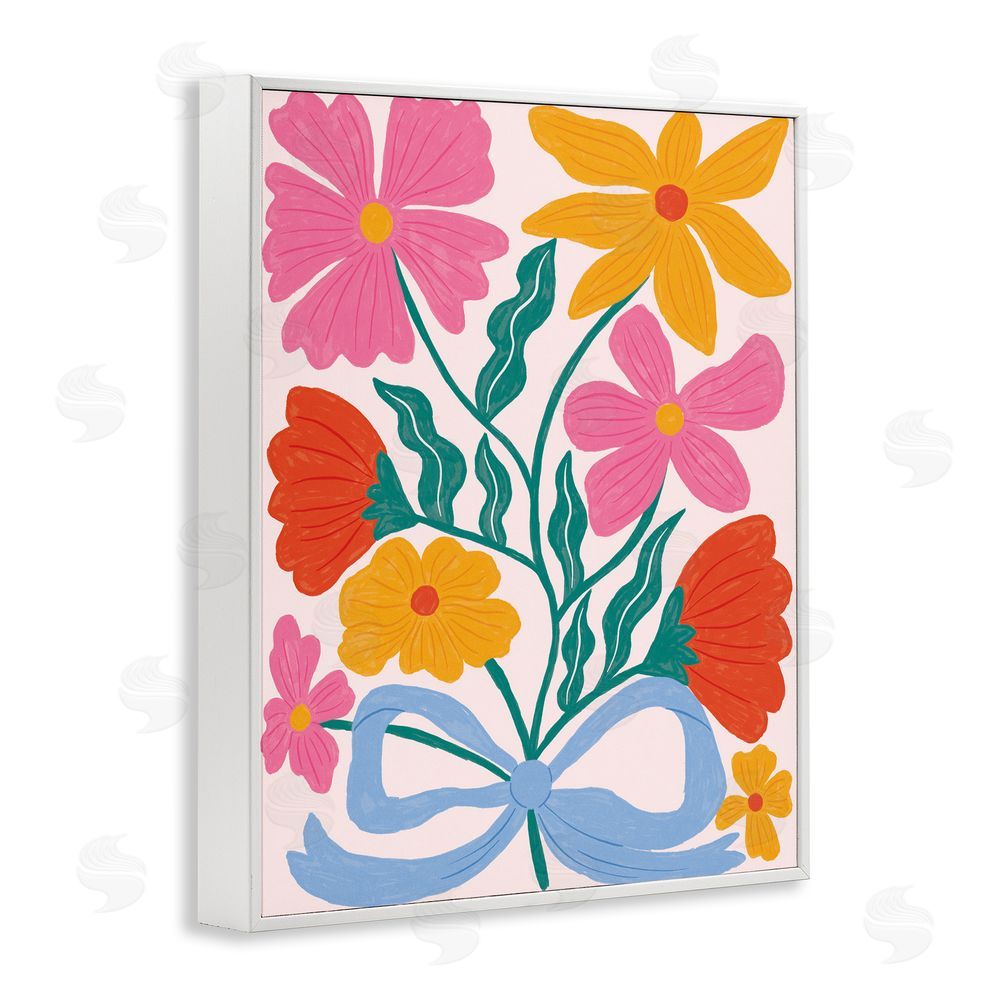 Lisa Barlow Mid Century Fresh Florals White Framed Giclee Wall Art Print