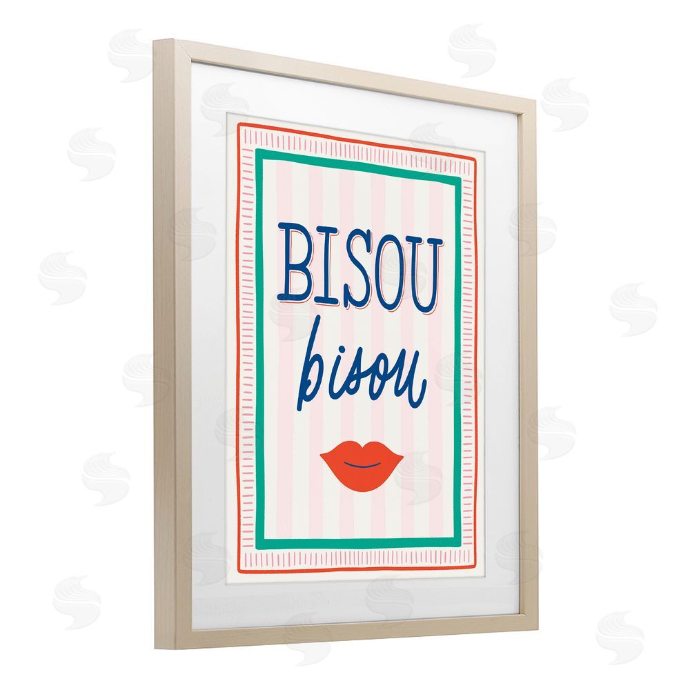 Jalynn Heerdt Bisou Kiss over Stripes Birch Framed Print Under Glass Wall Art