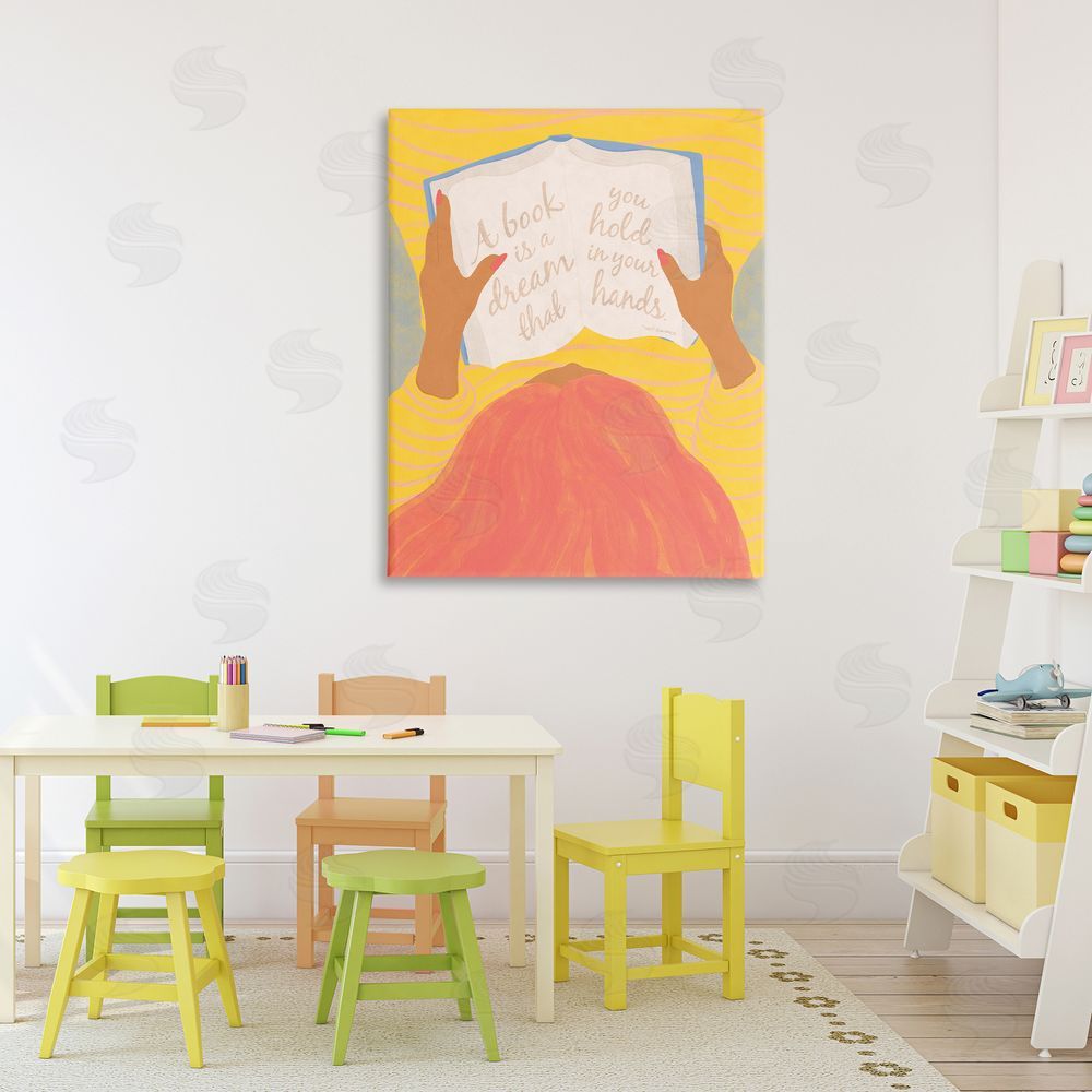 Kristina Hultkrantz A Book Is A Dream Stretched Canvas Wall Art in Room
