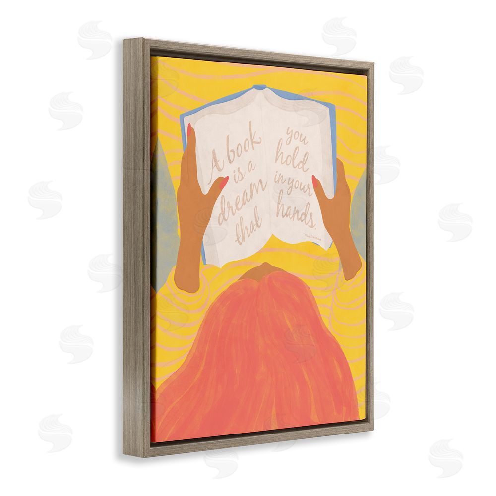 Kristina Hultkrantz A Book Is A Dream Brown Floating Frame Canvas Wall Art Print