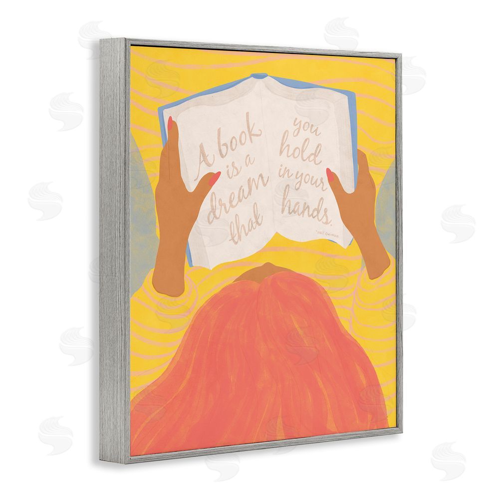 Kristina Hultkrantz A Book Is A Dream Gray Framed Giclee Wall Art Print