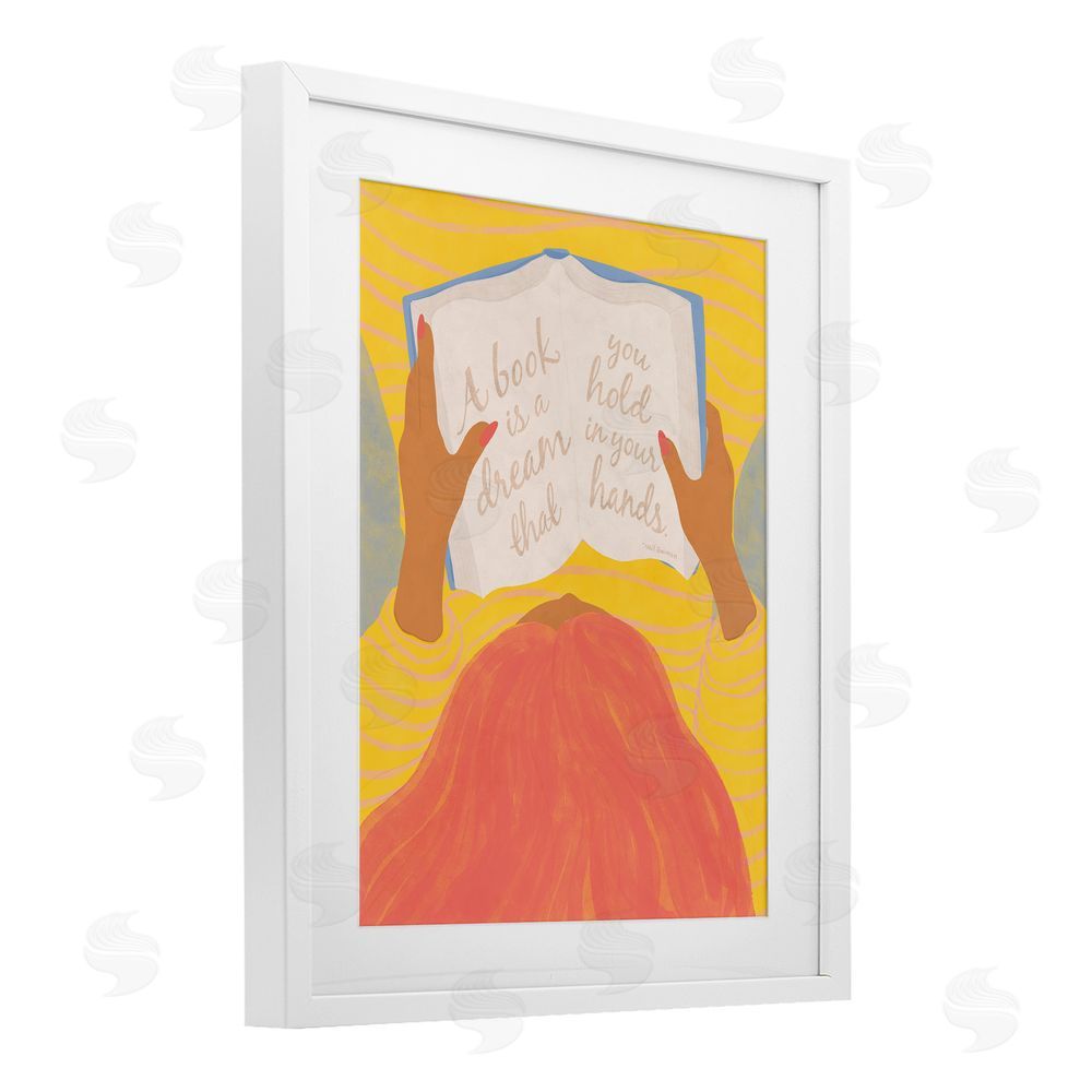 Kristina Hultkrantz A Book Is A Dream White Framed Print Under Glass Wall Art